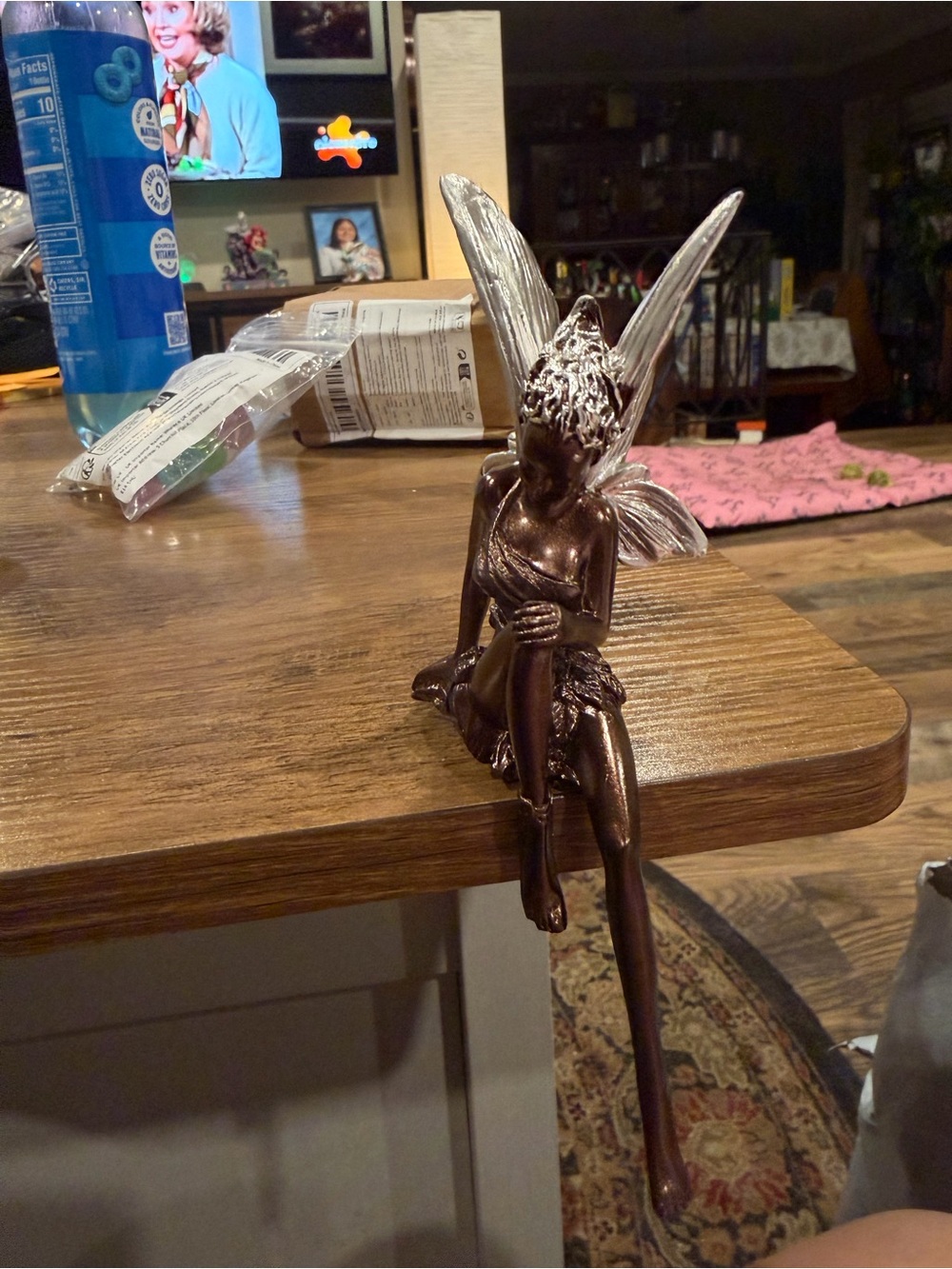 Bronze Fairy Figurine Decorative Statue - Elegant Home Dining Accent
